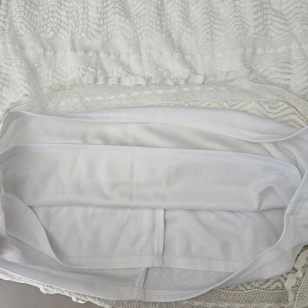 Rabbit Rabbit Rabbit Designs White Lace Shift Dress Size 10 - Picture 12 of 12